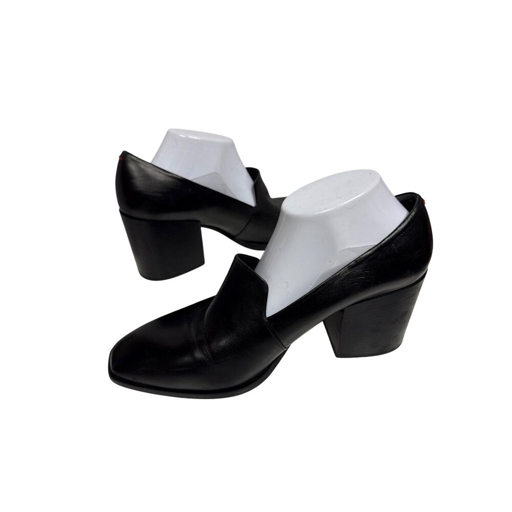 Aeyde Allyson Women's Heeled Loafer Black Leather Calfskin Italy Eu 41 10.5 Flaw — image 7 of 8